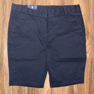 NWT IZOD Juniors Uniform Bermuda Shorts, Summer shorts stretch Navy Size‎ 15